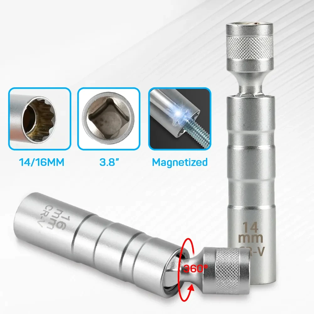16mm With Magnetic Thin Wall U - Spark Plug Socket Set review and price